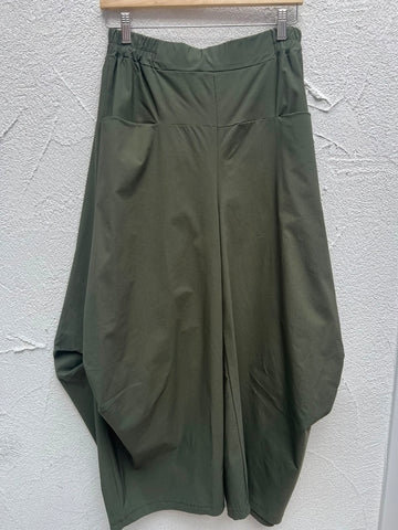 WOMEN TROUSERS - OLIVE GREEN - 6453