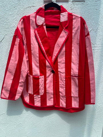 VESTE GILET - RED & PINK - CO200012TOSC