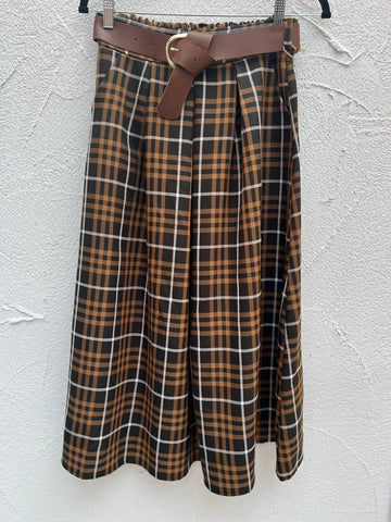 JUPE/SKIRT - BROWN & WHITE - 52123POST