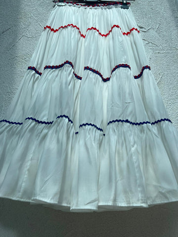 JUPE/SKIRT - WHITE & RED - ART-W5957