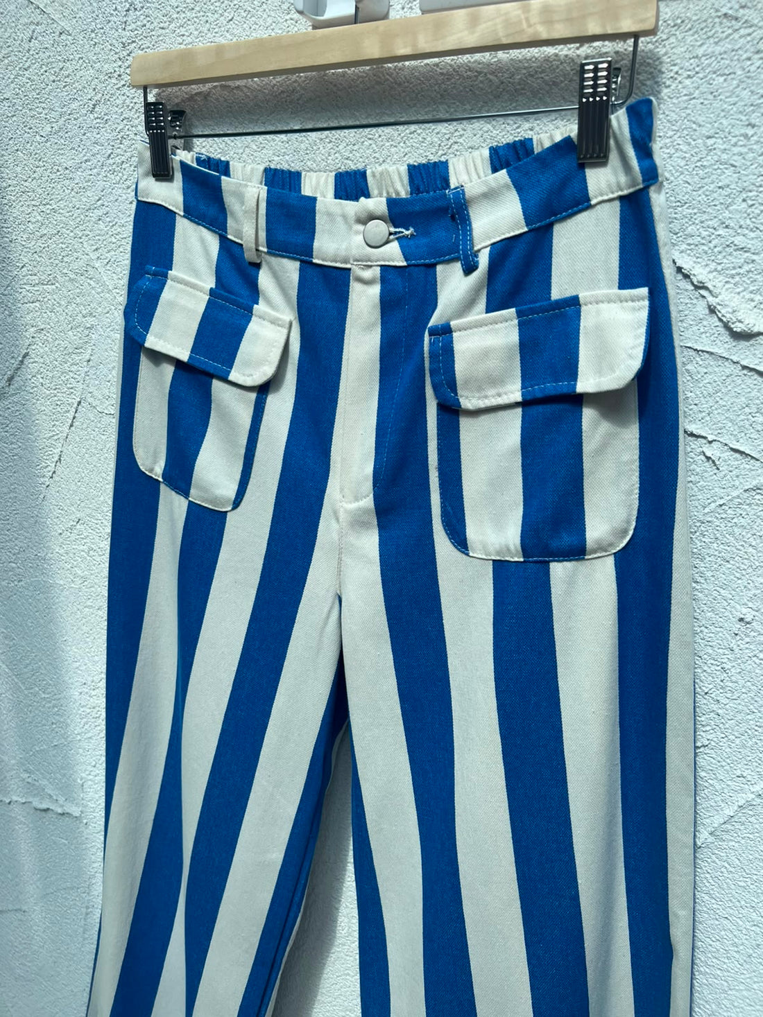 PANTALON ( WITH POCKET) - BLUE & WHITE - 9500511-COT873