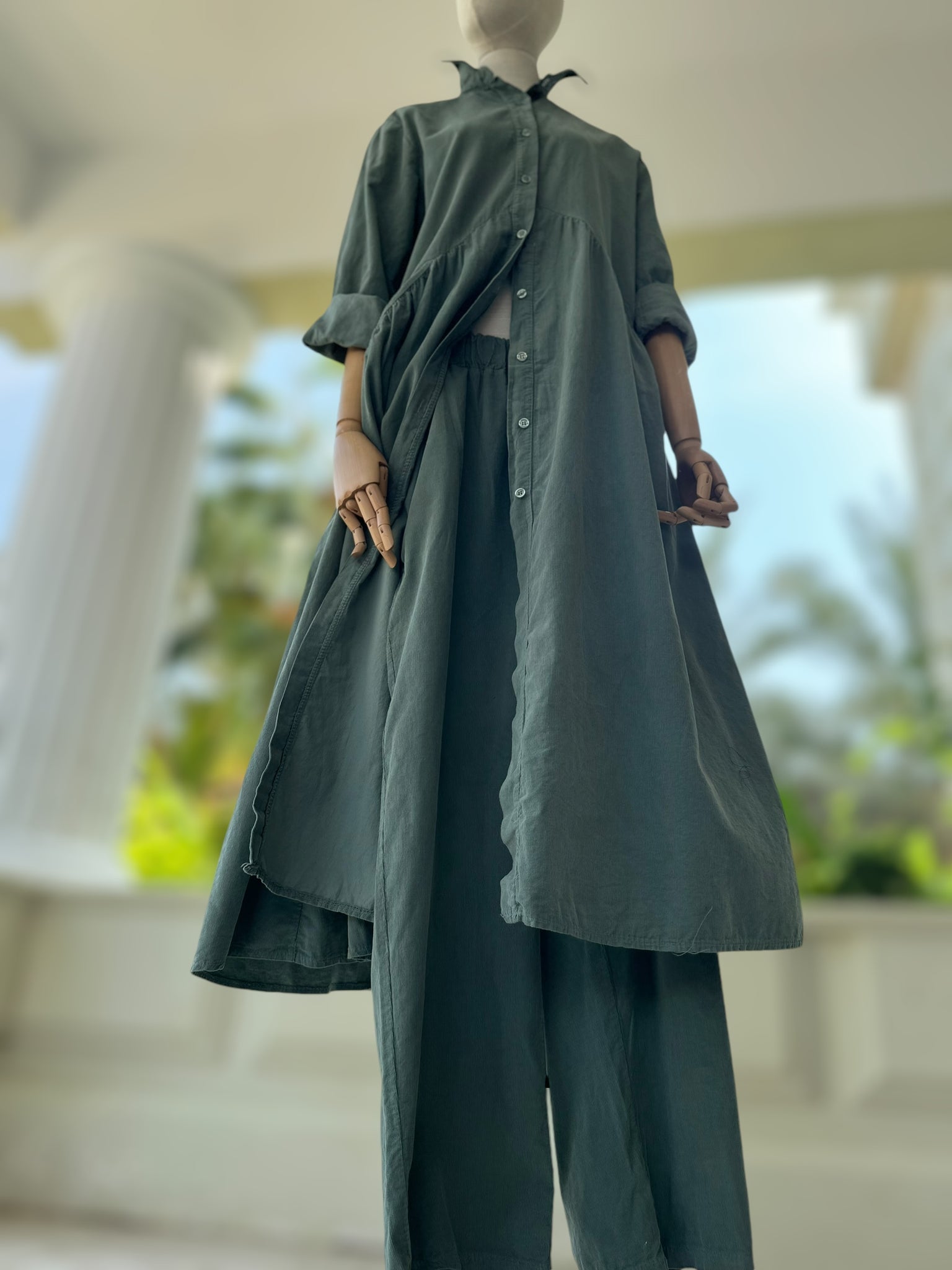 VELVET PANT Olive Green 67 23043