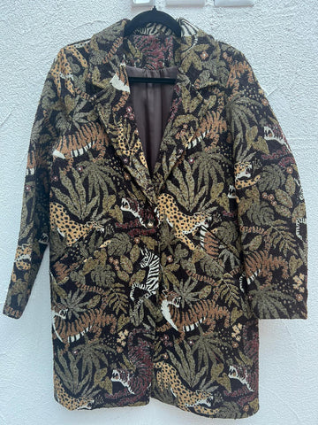 MANTEAU/PANCHO-COAT - OLIVE GREEN & BROWN - G807JQ5