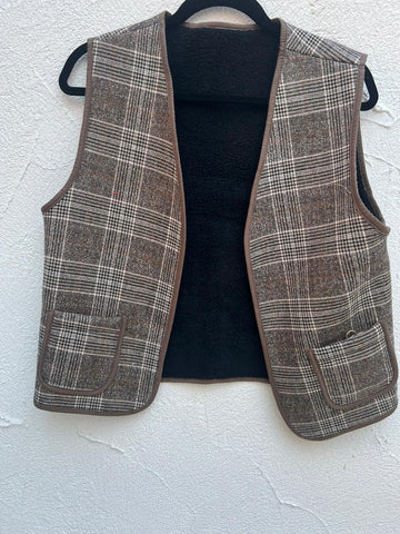 VESTE GILET - ARMY GREEN & BROWN - IS500066A-7570