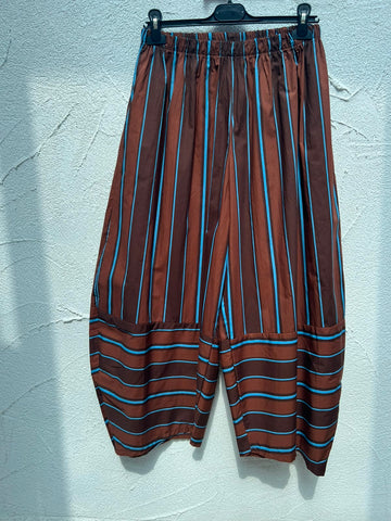 WOMEN'S PANTS - DARK BROWN & BLUE - H4957-C12