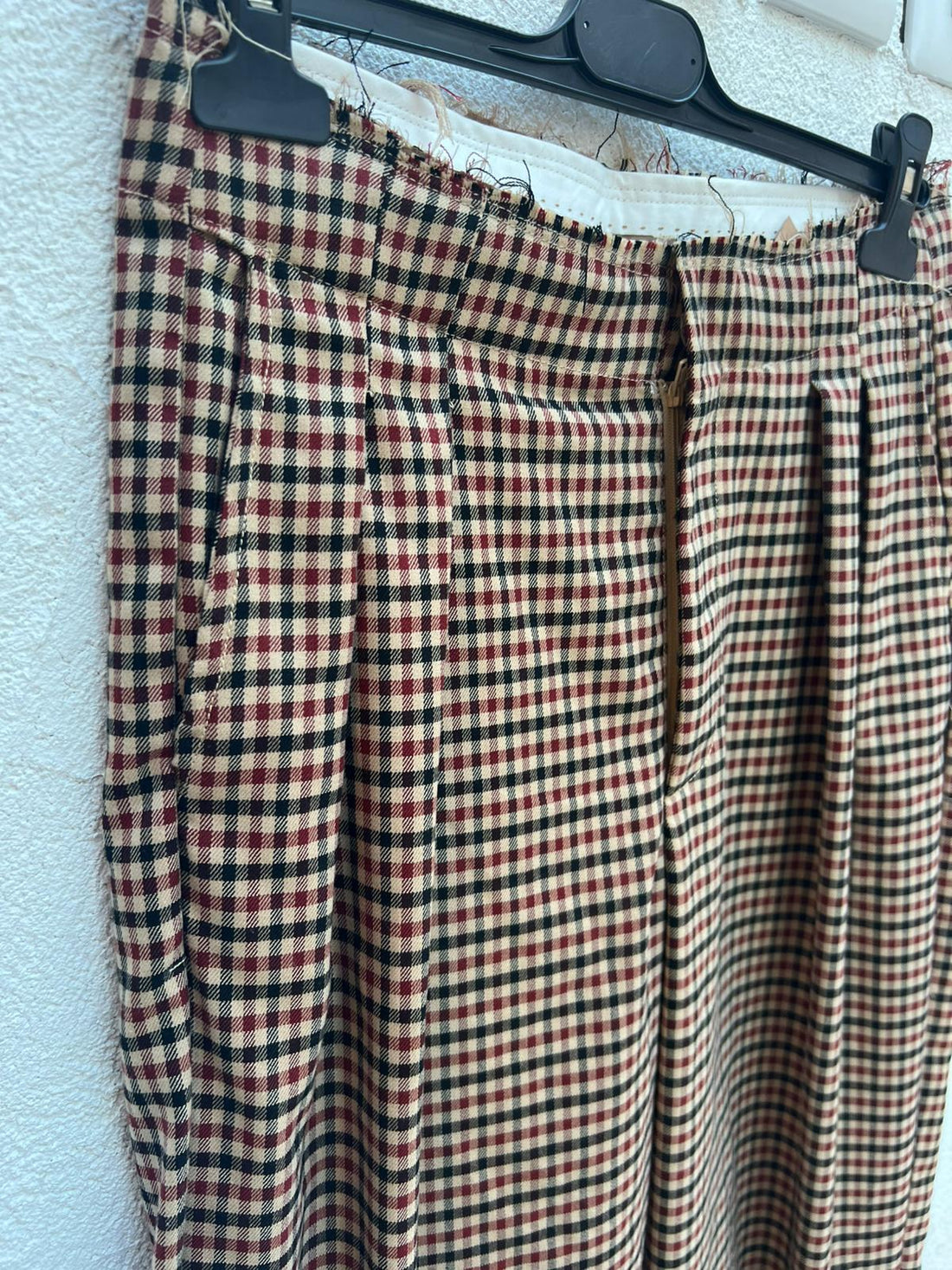 PANTALON CUADRO FINE - BEIGE BLACK - LD110