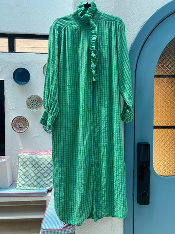ROBE/DRESS - GREEN & WHITE - 83194