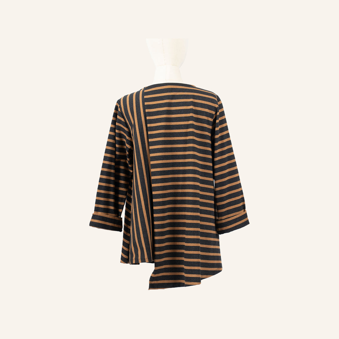 WOMEN SHIRT BLACK WITH TOBACCO LINES - 224367