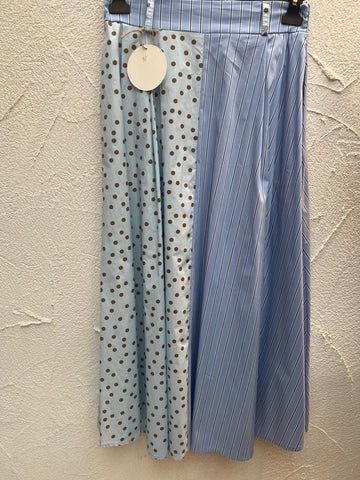 JUPE/SKIRT - BEIGE, SKY BLUE & BROWN - 13626pnst