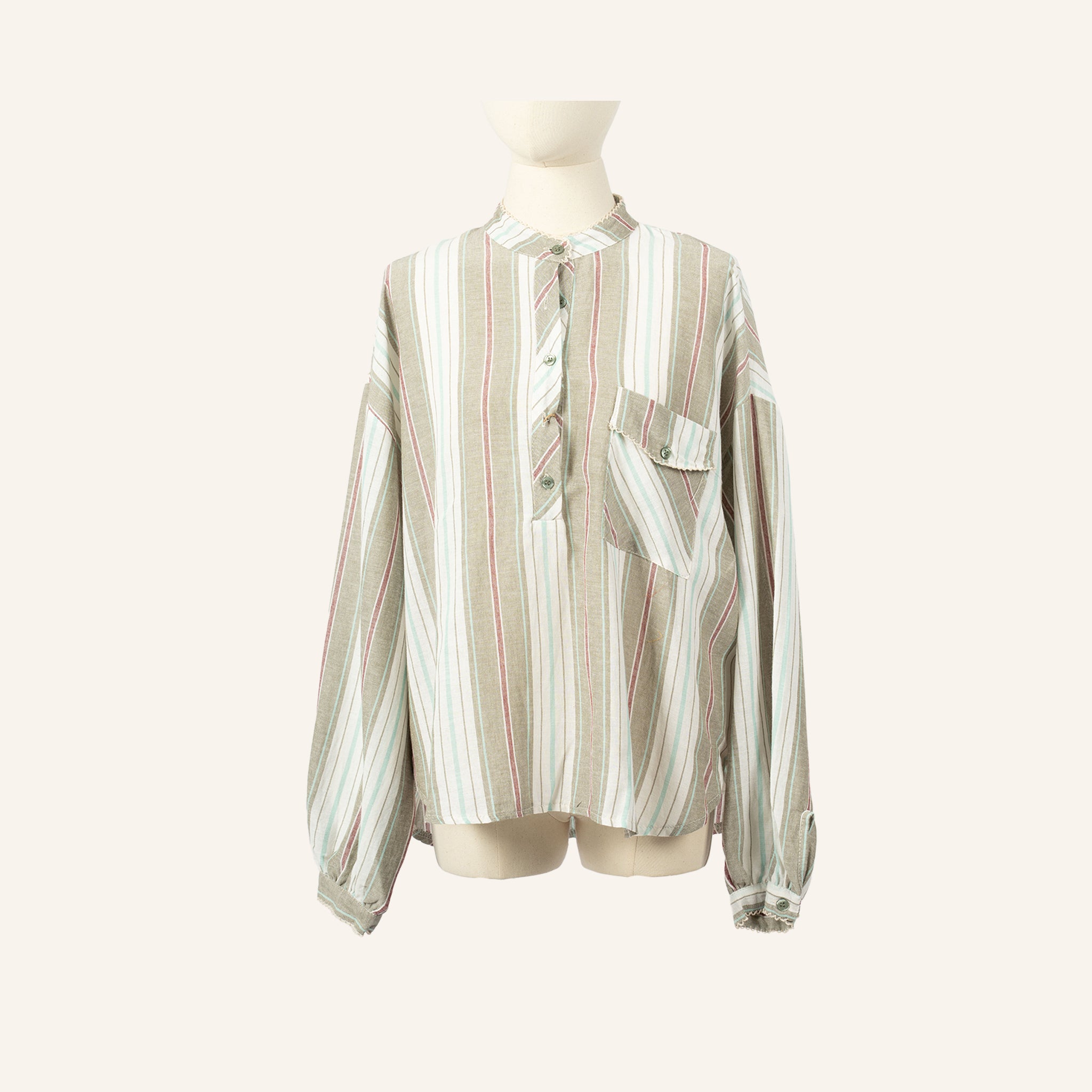 CHEMISE / TUNIQUE - GRAY & MAROON - 1100621COT
