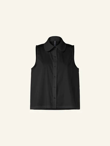 BLACK - SLEEVELESS POPLIN SHIRT - 110767