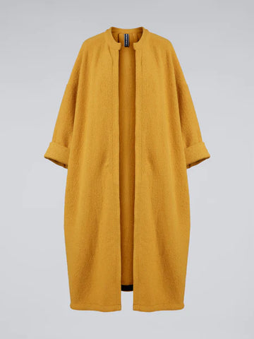 MUSTARD - BOILED WOOL LONG CARDIGAN - 110880