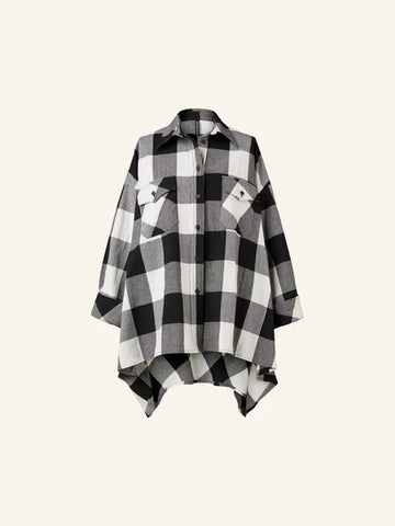 B/W CHECKED OVER SHIRT - 110924