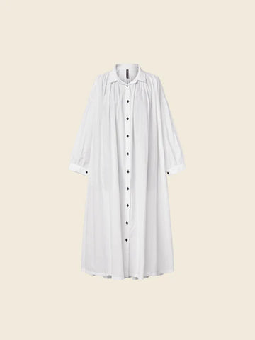 WHITE - COTTON MUSLIN CHEMISIER DRESS - 111080