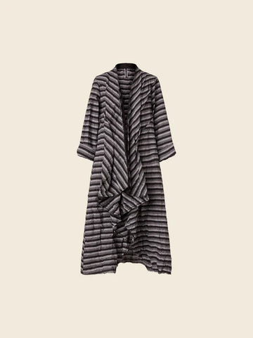 STRIPED CARDIGAN WITH WRINKLED EFFECT - 111094