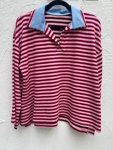 TEE.SHIRT - LIGHT PINK & MAROON - 83002