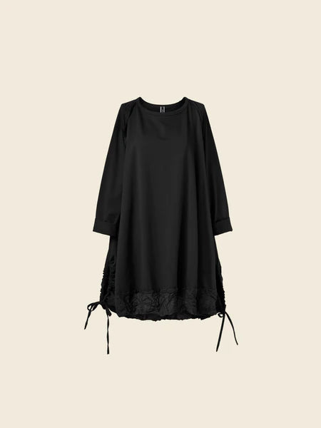 LONG SWEATSHIRT WITH WRINKLED EFFECT RUFFLE - 123286