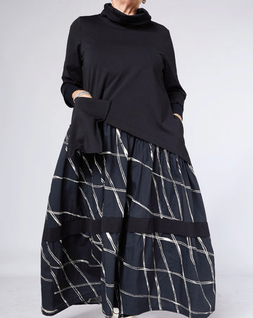 WOMEN'S DRESS - BLACK & WHITE - 125221