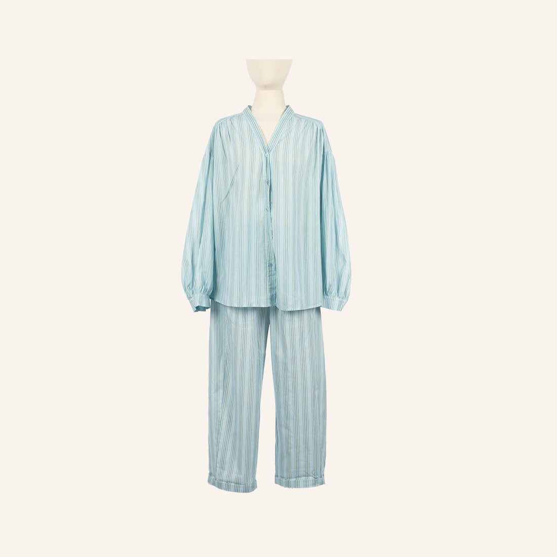 PANTALON - LIGHT BLUE & GREEN - 96963
