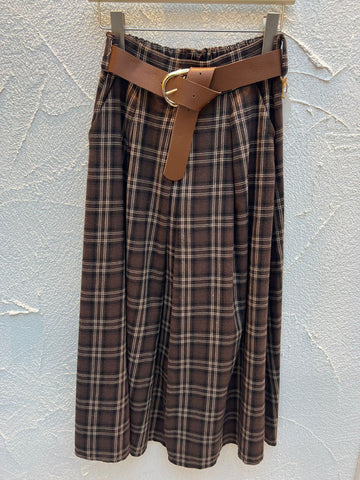 JUPE/SKIRT - BROWN & BLACK - 52123Q19