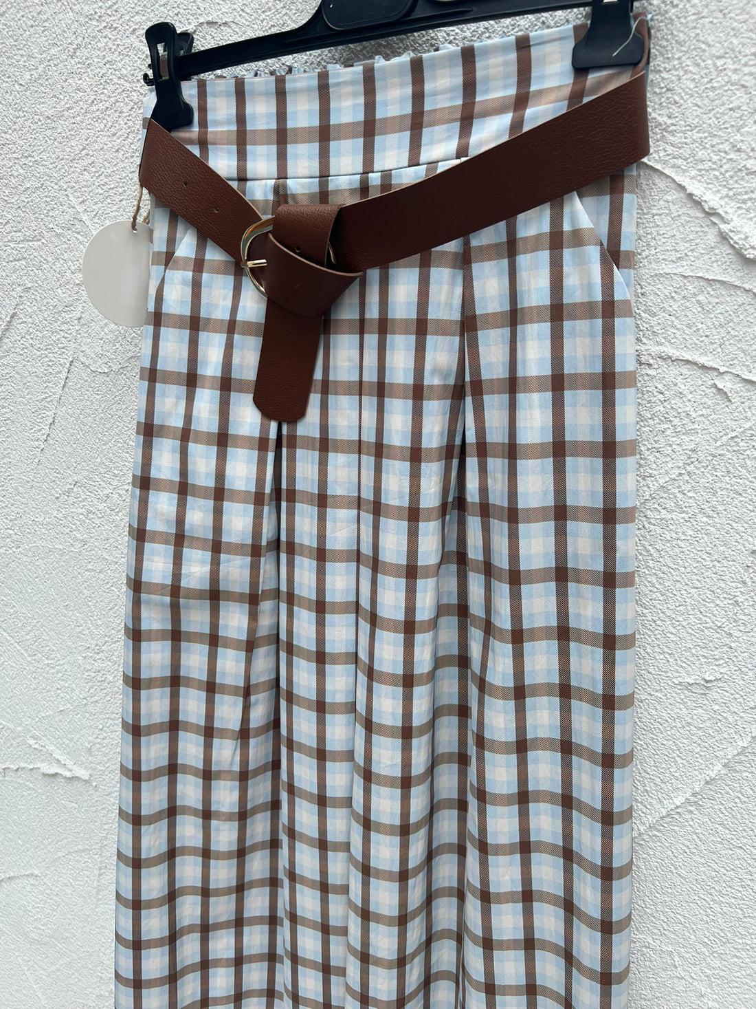 JUPE/SKIRT - LIGHT BLUE, WHITE & BROWN - 52123-po2h