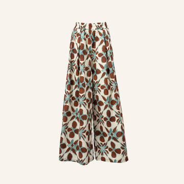 PANTALON - BROWN, OFF WHITE & BLUE - 19123PC128