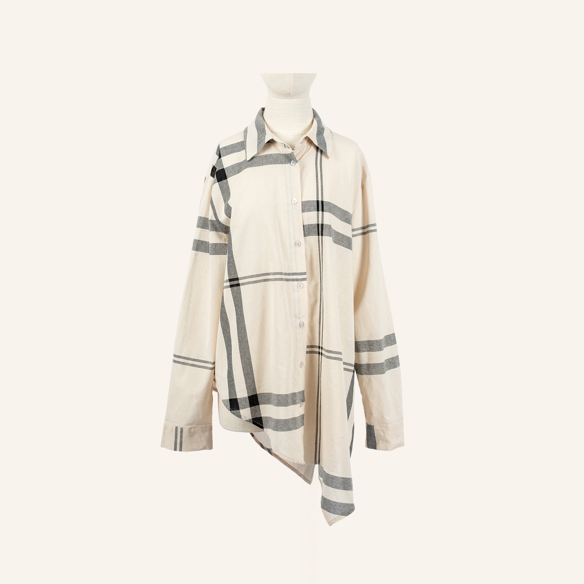 Camicia Da Donna - Black Beige & Gray - 9064