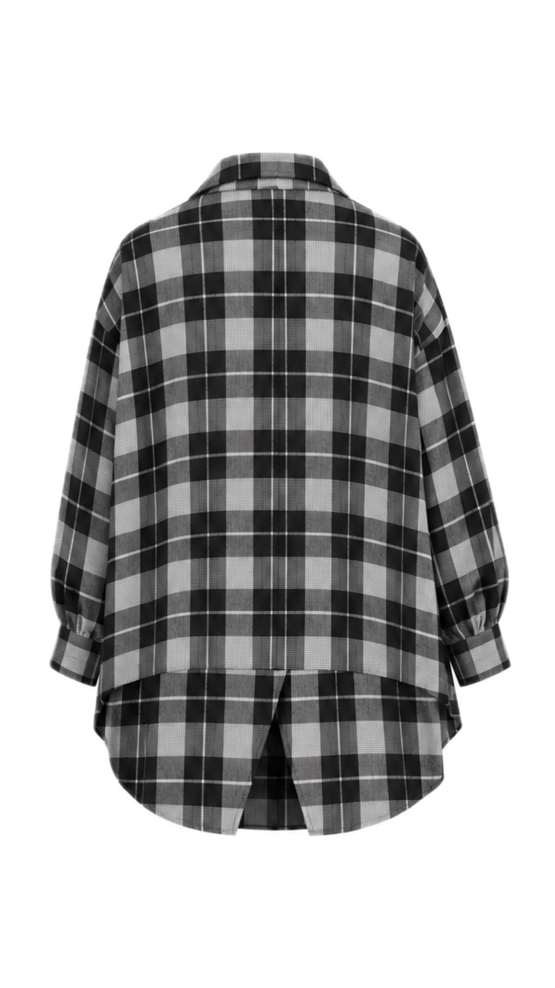 WOMAN SHIRT - BLACK AND WHITE TARTAN - 260089