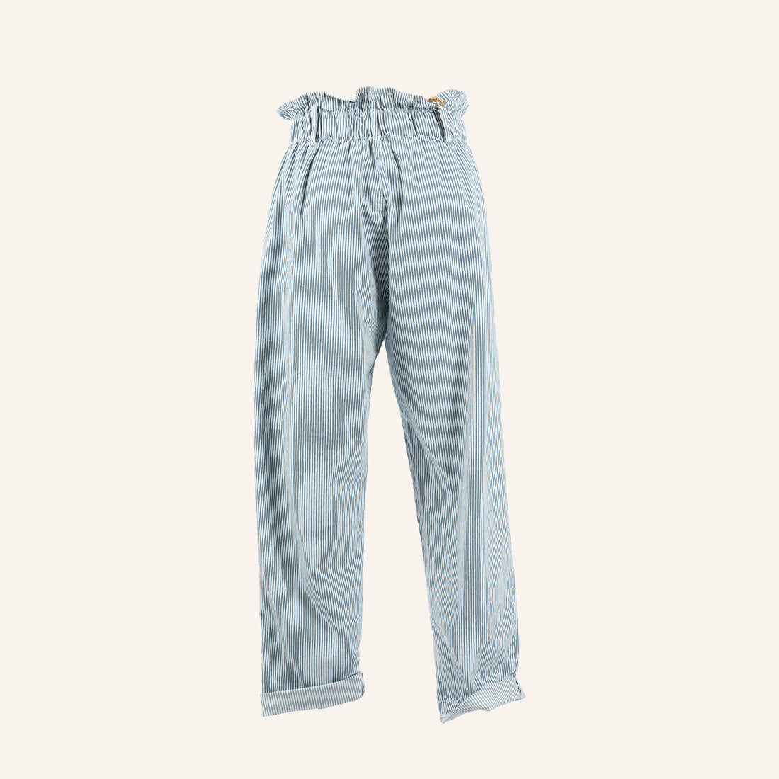 PANTALON - WHITE & SKY BLUE - 61103COTON