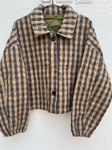 VESTE GILET - BROWN & GRAY - 1100939-3005