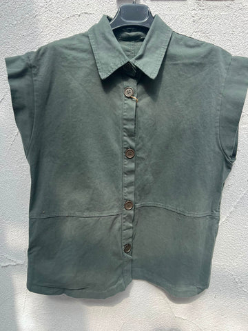 SLEEVELESS JACKET - GRAY - 80789