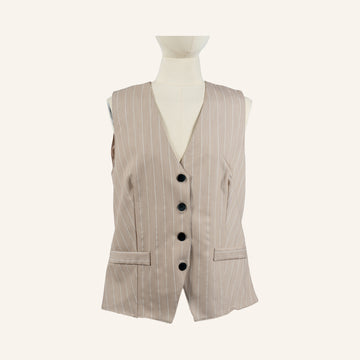 Gilet da donna - Beige & White - 8821