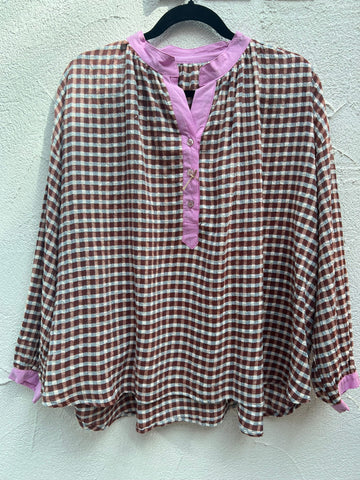 CHEMISE/TUNIQUE - PURPLE, MAROON & WHITE - 1101041bag635