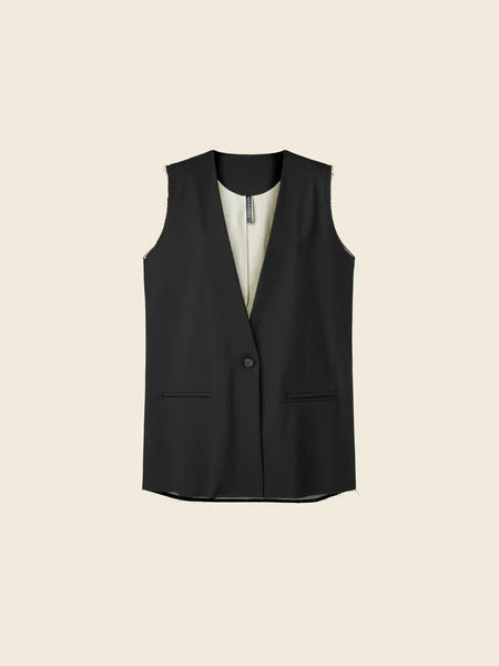 LONG VEST JACKET WITH WELT POCKETS - 221626