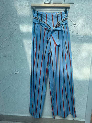 WOMEN'S PANTS - SKY BLUE & ORANGE - 6512-C12