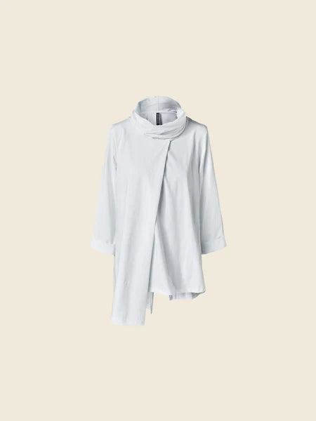 FRONT PLEATED T-SHIRT-White 224323