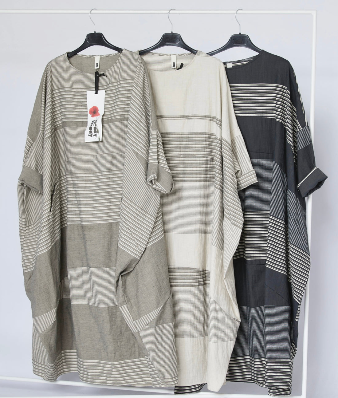 WOMEN'S DRESS - GRAY & OFFWHITE - 225338