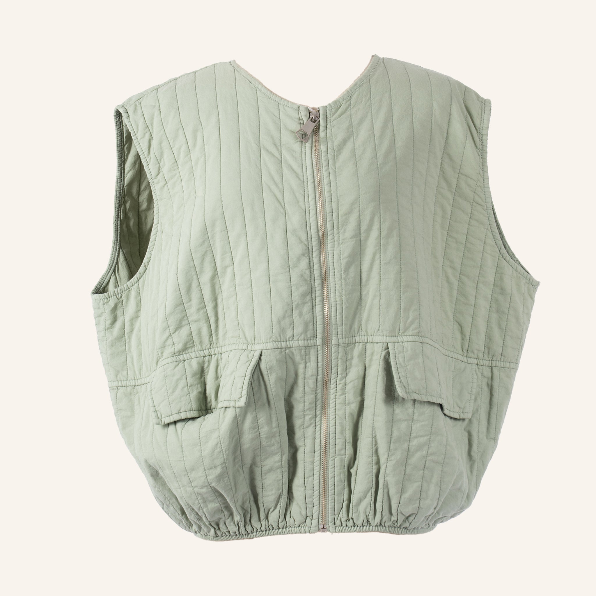 VESTE GILET - LIGHT GREEN - 11742