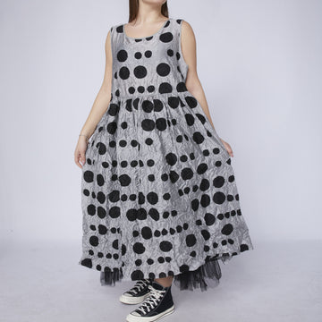 WOMAN DRESS - GRAY AND BLACK - 230130