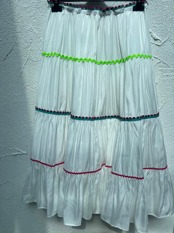 JUPE/SKIRT - WHITE & GREEN - ART-W5957