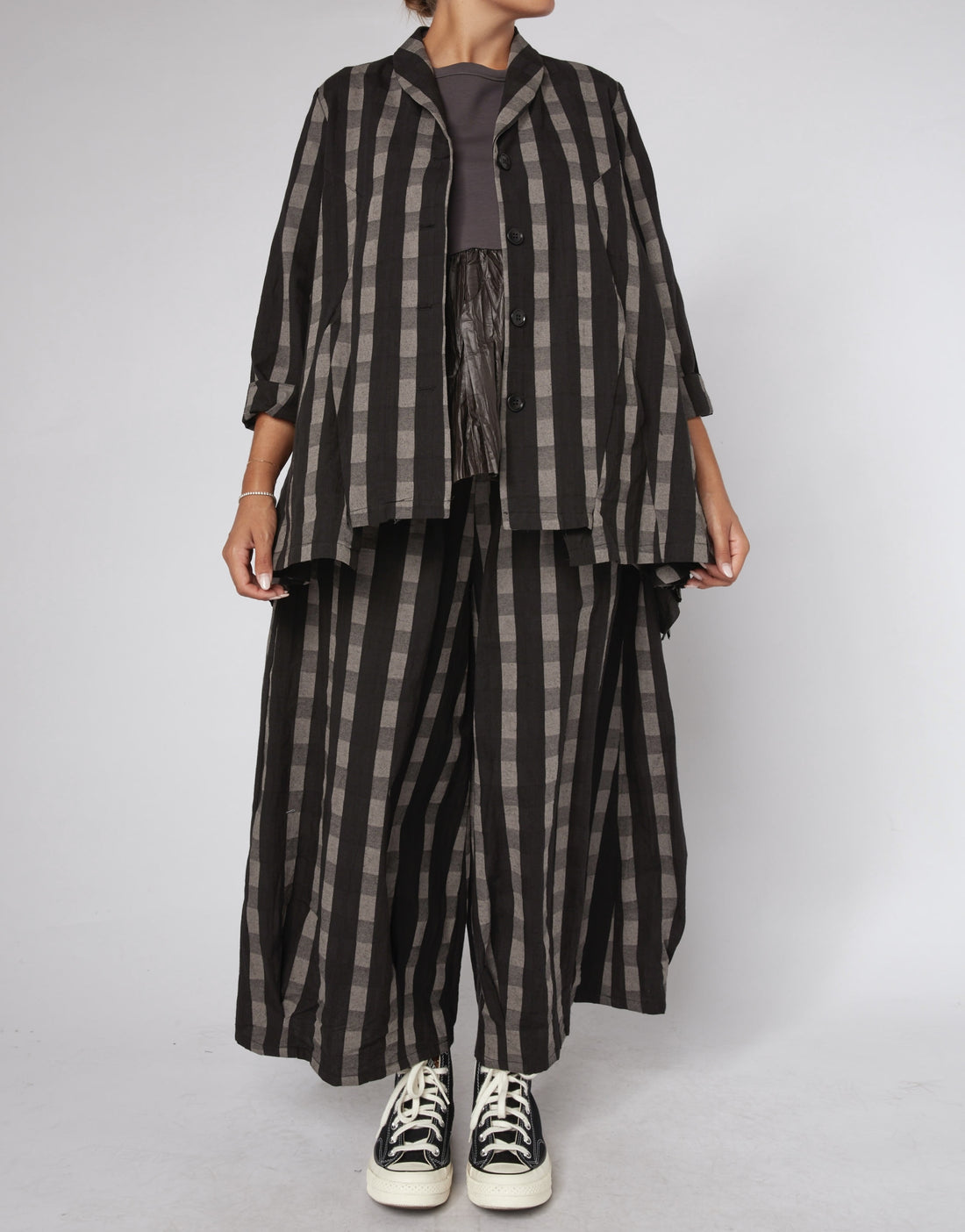 WOMAN JACKET - GRAY AND BLACK - 240724