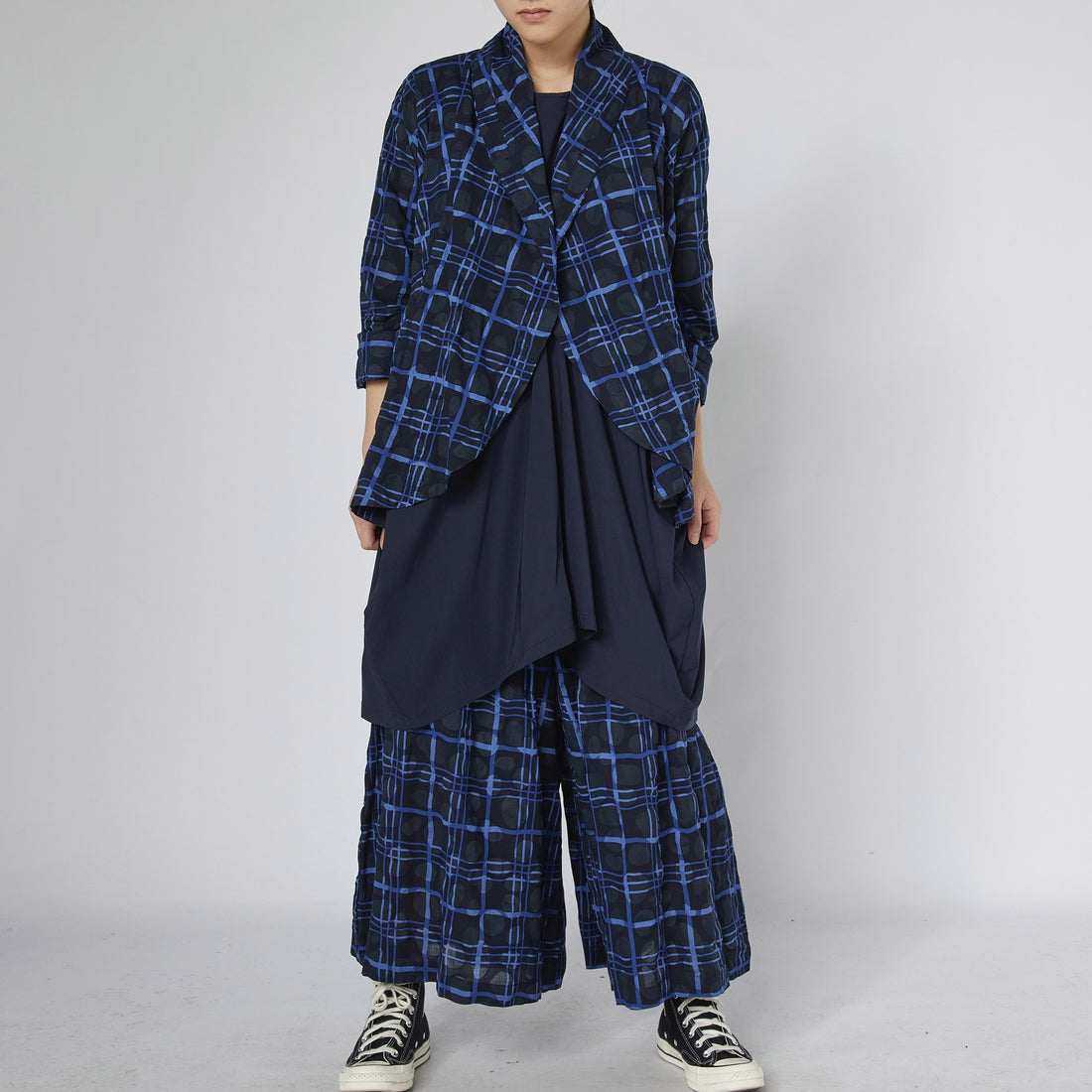 WOMAN TROUSERS - BLUE AND BLACK - 240883