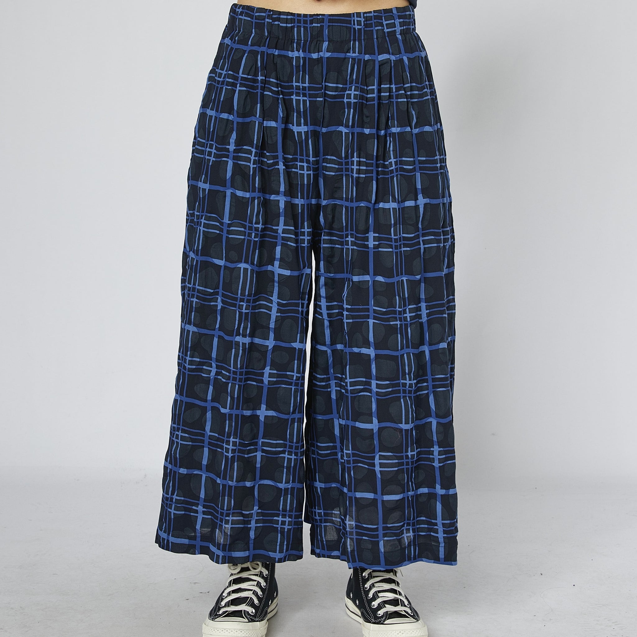WOMAN TROUSERS - BLUE AND BLACK - 240883