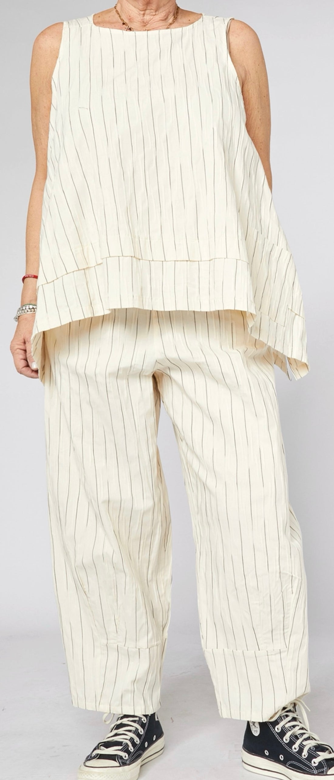 WOMAN TROUSERS - CREAM & BLACK - 250192