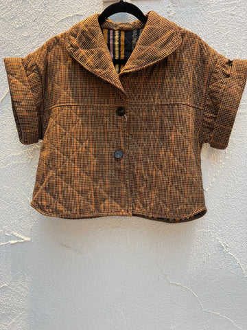 VESTE GILET - BROWN & MAROON - 1100940A-5153