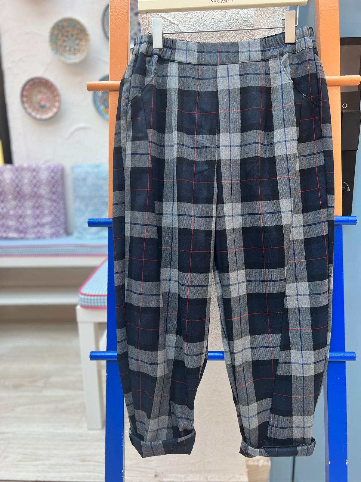 PANTALONE - GRAY & NAVY BLUE - 6519