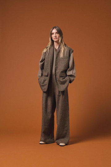 GILET - DARK BROWN - 25MD7369