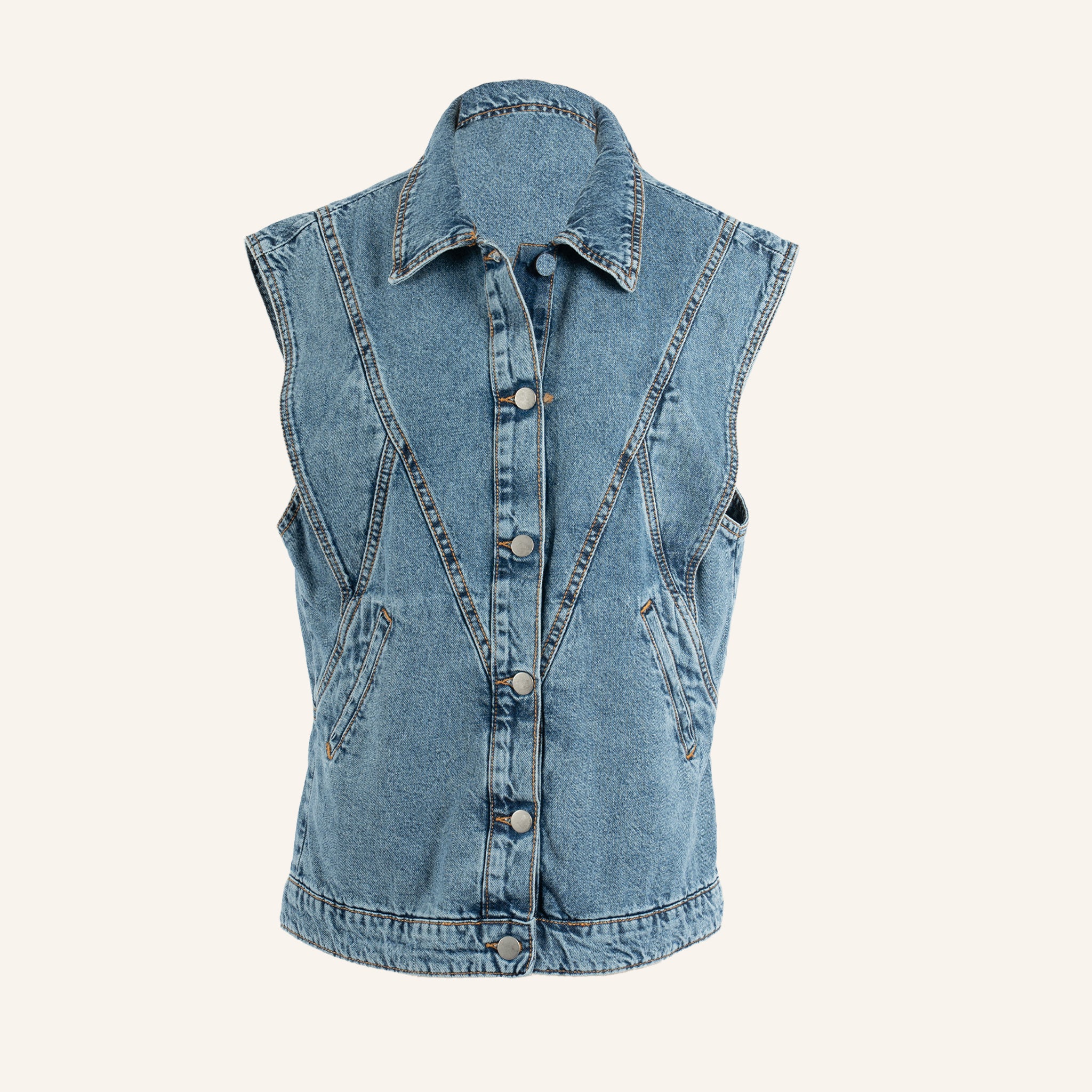 VESTE GILET - DENIM - NPJ008