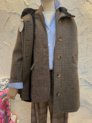 MANTEAU/PANCHO-COAT - BROWN & BLACK - BA1799