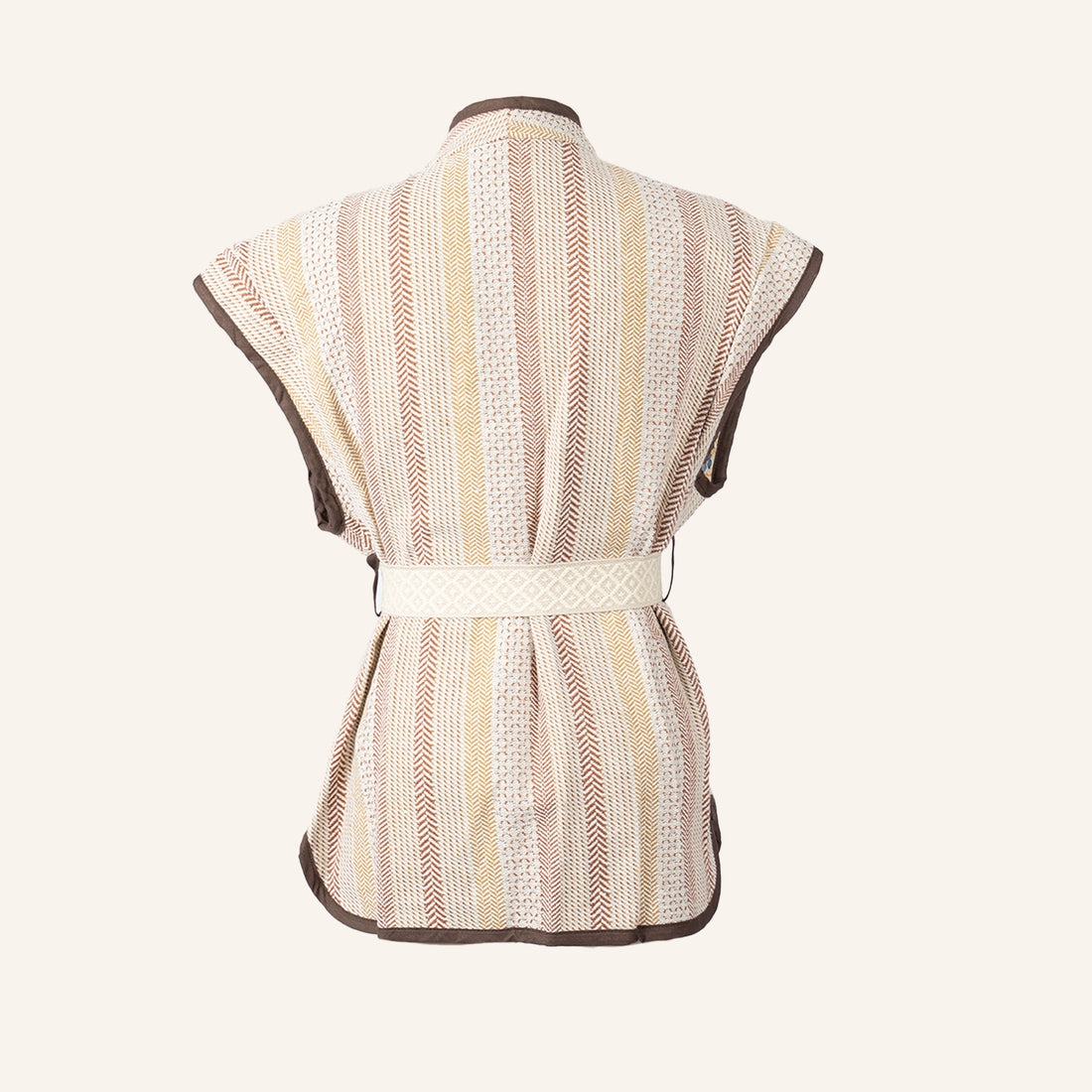 VESTE GILET - BEIGE & BROWN - 5000123INDIOS